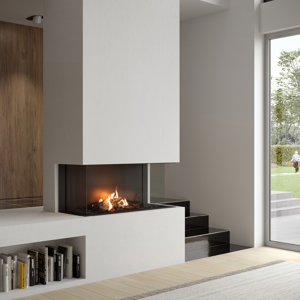 Faber MatriX Hybrid er en moderne gasspeis med unik varme- og flammeeffekt. Denne modellen har glass på 3 sider. Den har god bredde som egner seg for innbygging i rett vegg.