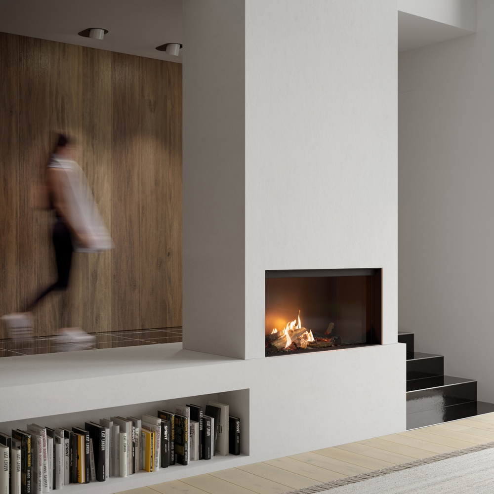 Faber MatriX Hybrid er en moderne gasspeis med unik varme- og flammeeffekt. Denne modellen har glass i front, og god bredde som egner seg for innbygging i rett vegg.